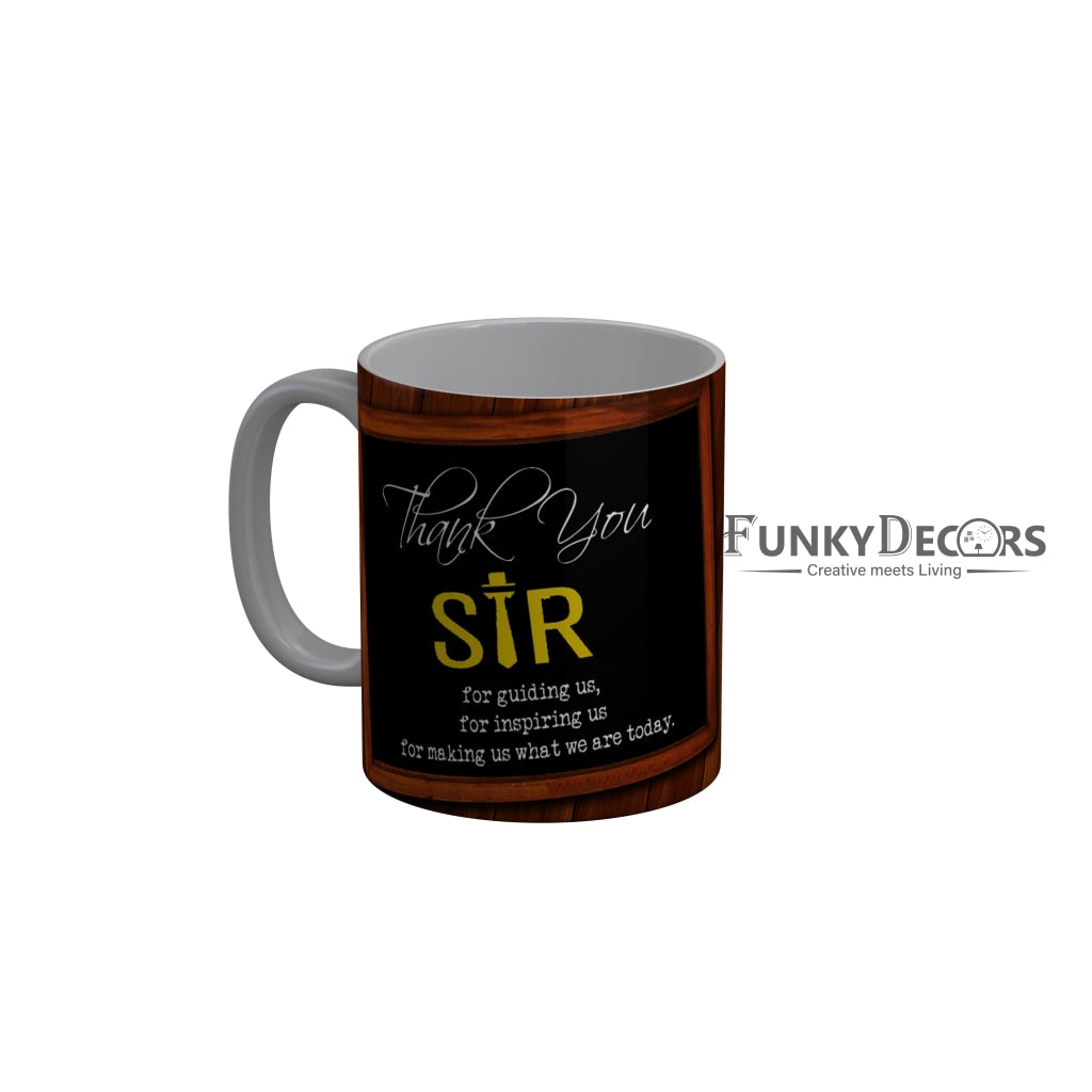 Funkydecors Teachers Day Thank You Sir World Greatest Teacher Gift For Mentor Ceramic Coffee Mug