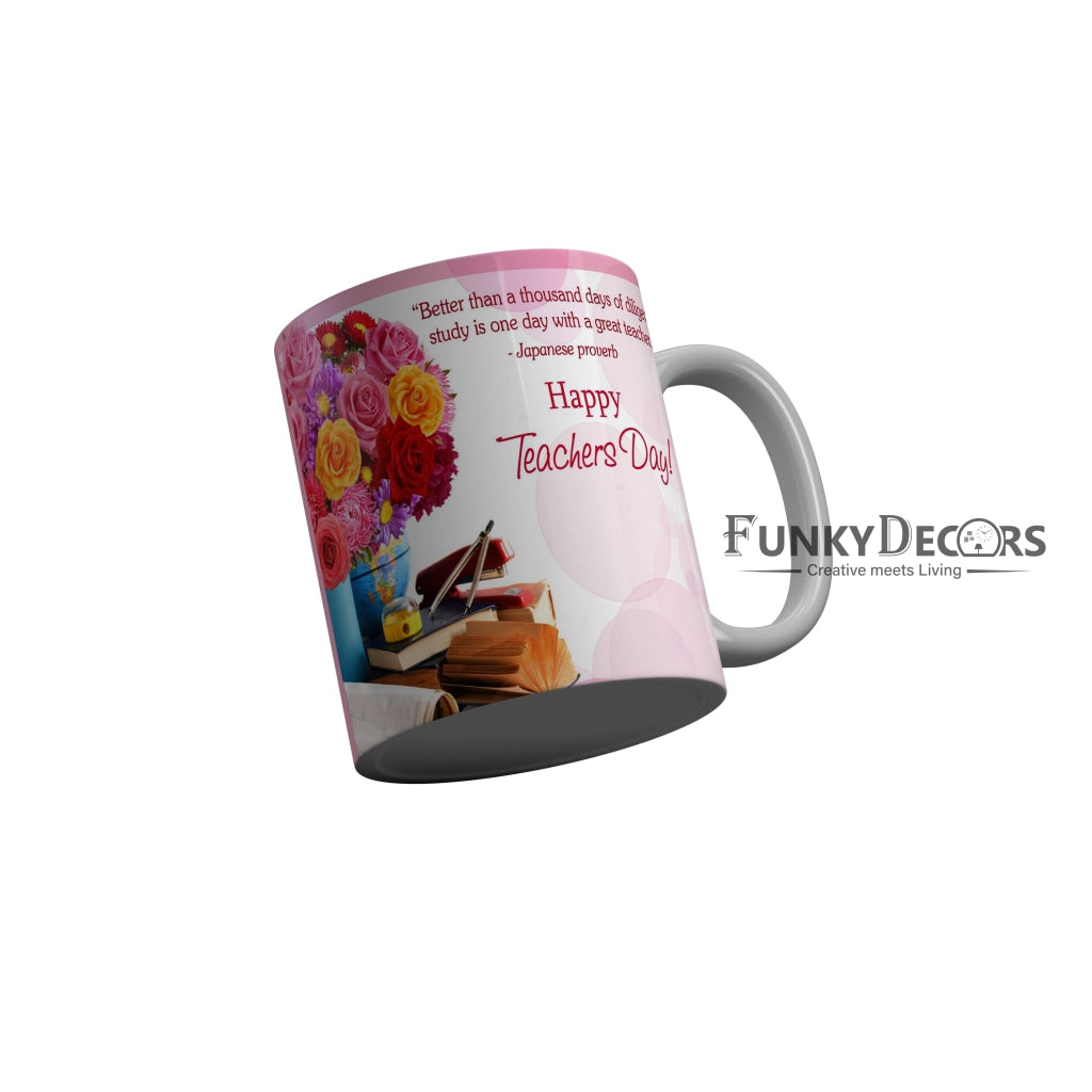 FunkyDecors Teachers Day Thank You Teacher World Greatest Teacher Gift for Teacher for Mentor Ceramic Coffee Mug