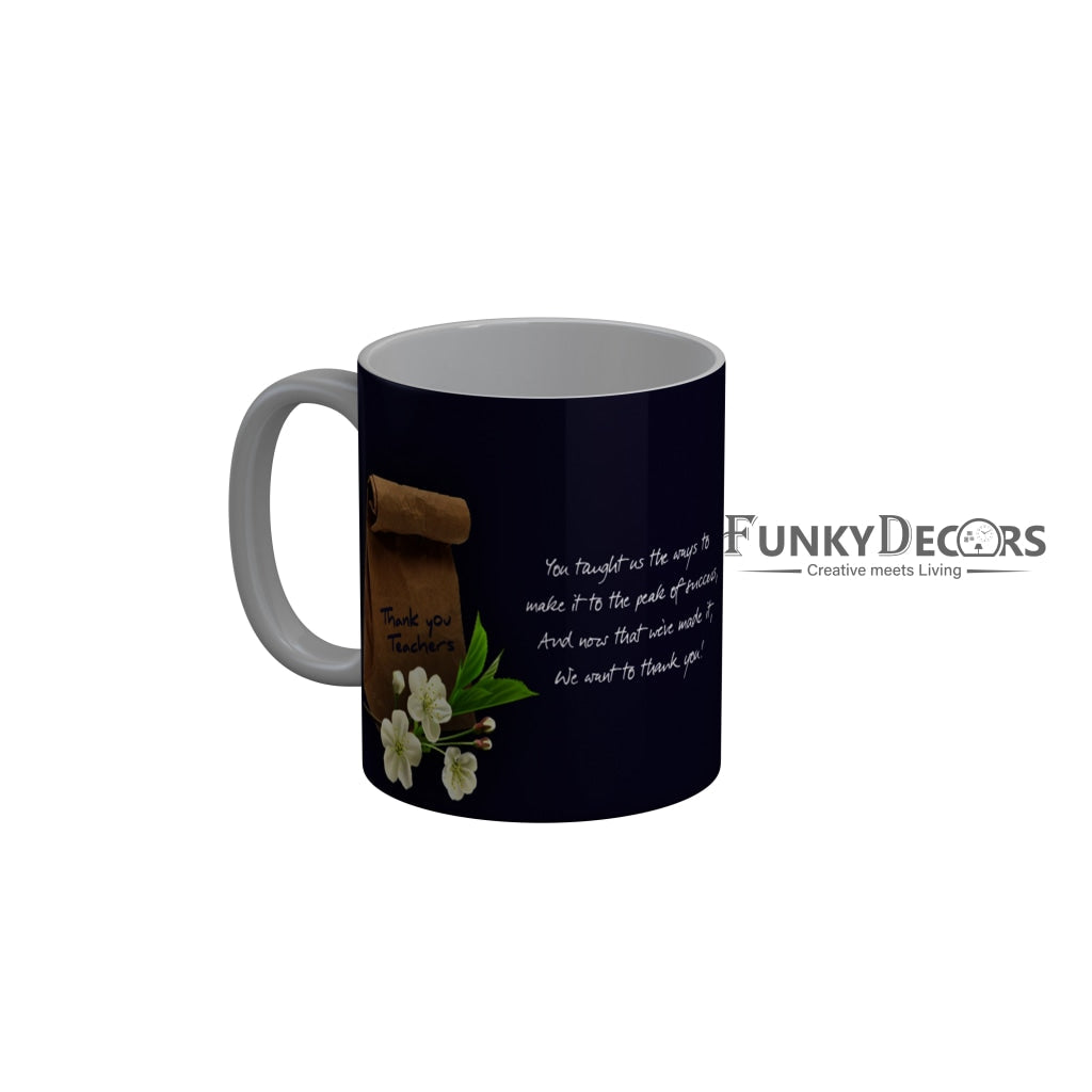 FunkyDecors Teachers Day Thank You Teacher World Greatest Teacher Gift for Teacher for Mentor Ceramic Coffee Mug