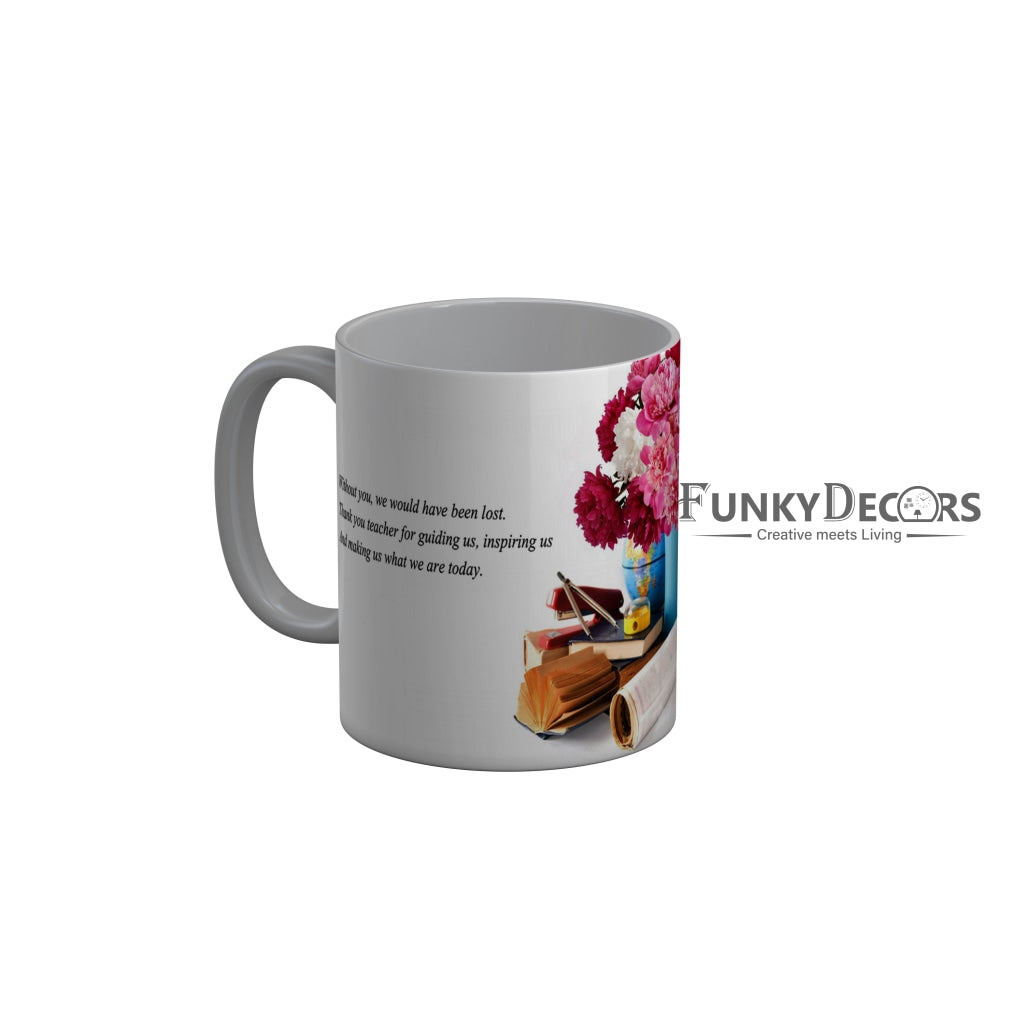 FunkyDecors Teachers Day Thank You Teacher World Greatest Teacher Gift for Teacher for Mentor Ceramic Coffee Mug