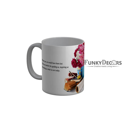 FunkyDecors Teachers Day Thank You Teacher World Greatest Teacher Gift for Teacher for Mentor Ceramic Coffee Mug