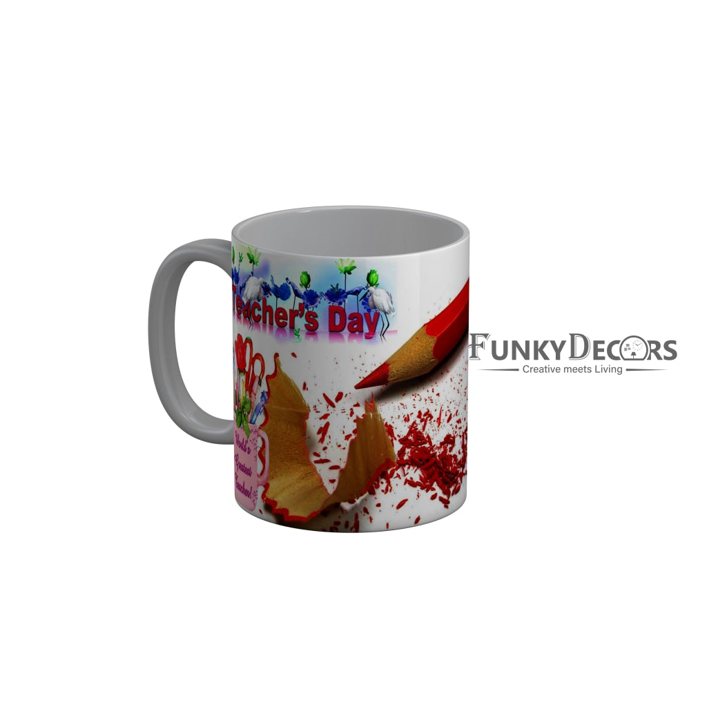 FunkyDecors Teachers Day Thank You Teacher World Greatest Teacher Gift for Teacher for Mentor Ceramic Coffee Mug