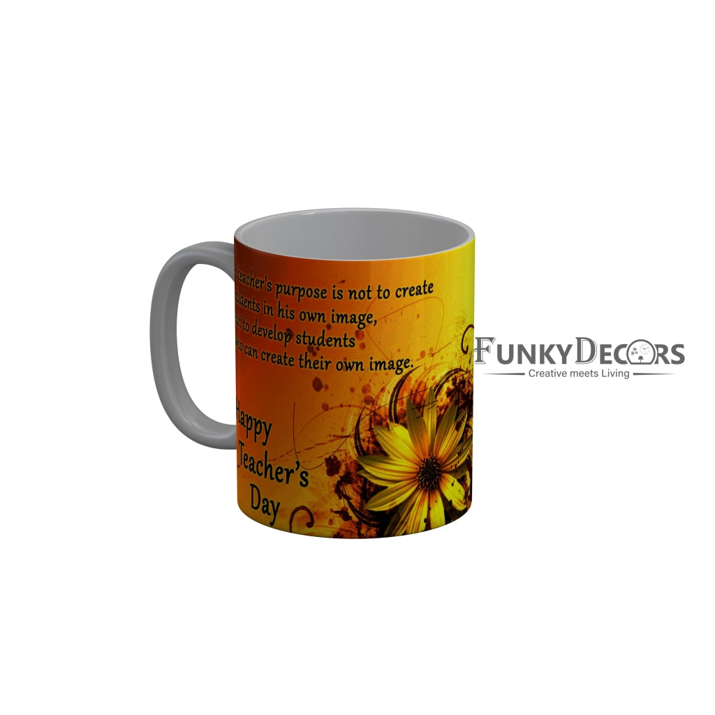 FunkyDecors Teachers Day Thank You Teacher World Greatest Teacher Gift for Teacher for Mentor Ceramic Coffee Mug