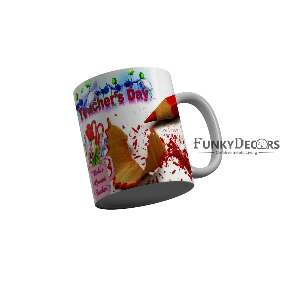 FunkyDecors Teachers Day Thank You Teacher World Greatest Teacher Gift for Teacher for Mentor Ceramic Coffee Mug