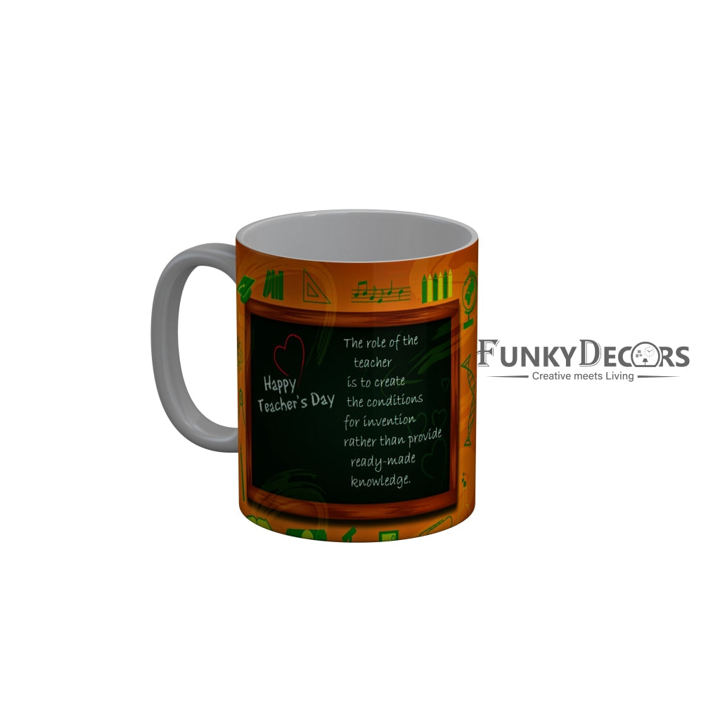 FunkyDecors Teachers Day Thank You Teacher World Greatest Teacher Gift for Teacher for Mentor Ceramic Coffee Mug
