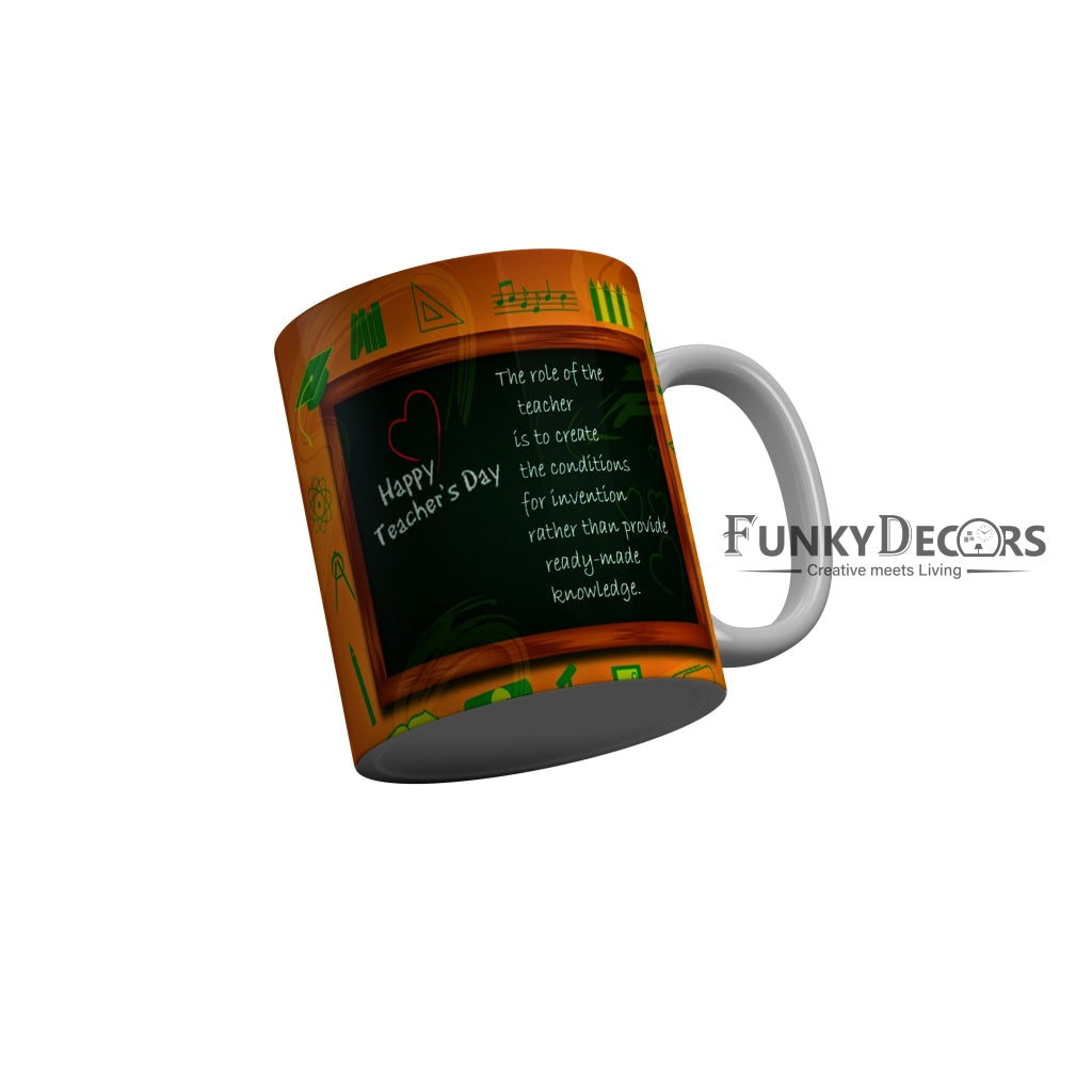 FunkyDecors Teachers Day Thank You Teacher World Greatest Teacher Gift for Teacher for Mentor Ceramic Coffee Mug