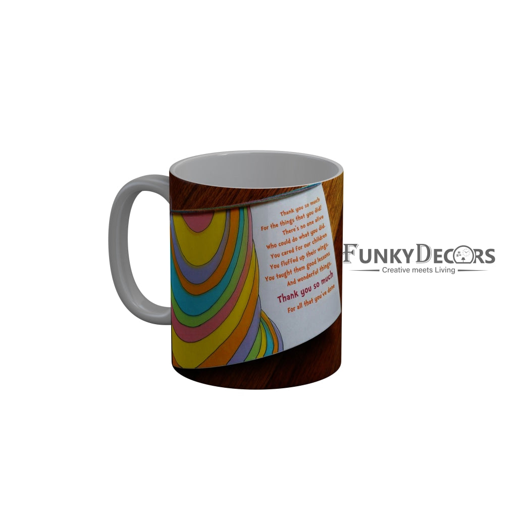 FunkyDecors Teachers Day Thank You Teacher World Greatest Teacher Gift for Teacher for Mentor Ceramic Coffee Mug