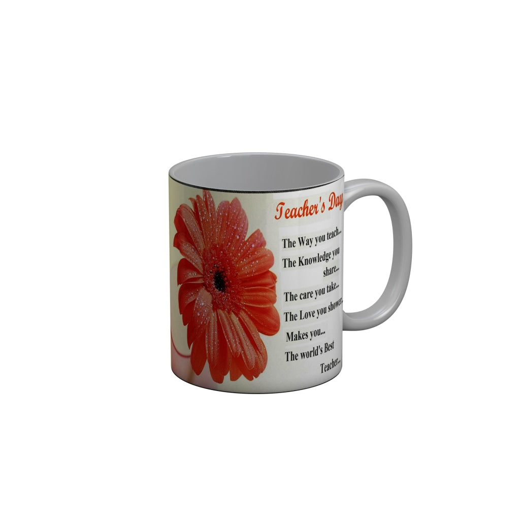 FunkyDecors Teachers Day Thank You Teacher World Greatest Teacher Gift for Teacher for Mentor Ceramic Coffee Mug
