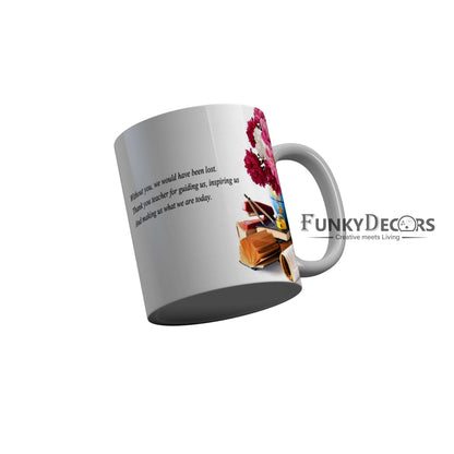 FunkyDecors Teachers Day Thank You Teacher World Greatest Teacher Gift for Teacher for Mentor Ceramic Coffee Mug