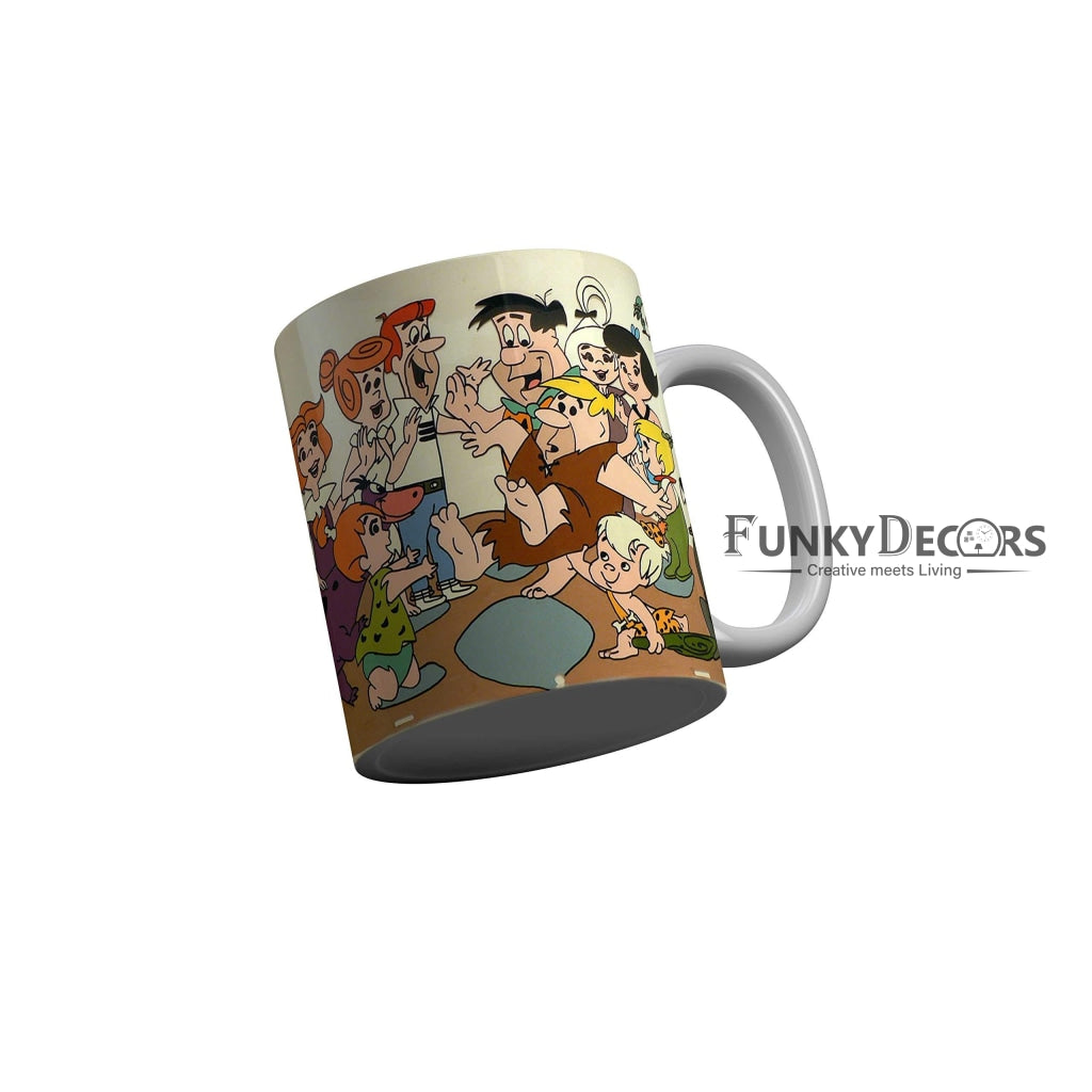 Funkydecors The Flintstones Cartoon Ceramic Mug 350 Ml Multicolor Mugs