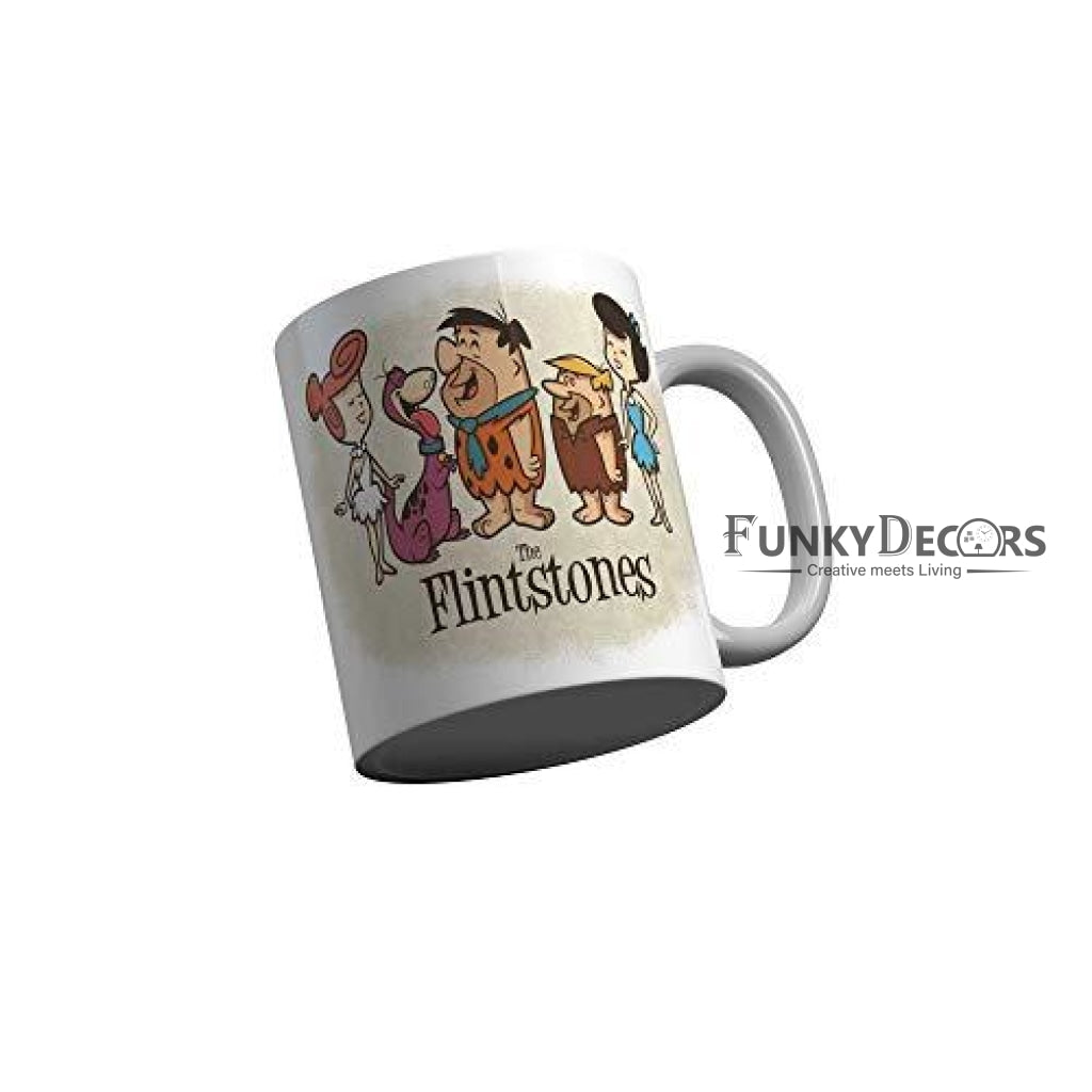 Funkydecors The Flintstones Cartoon Ceramic Mug 350 Ml Multicolor Mugs