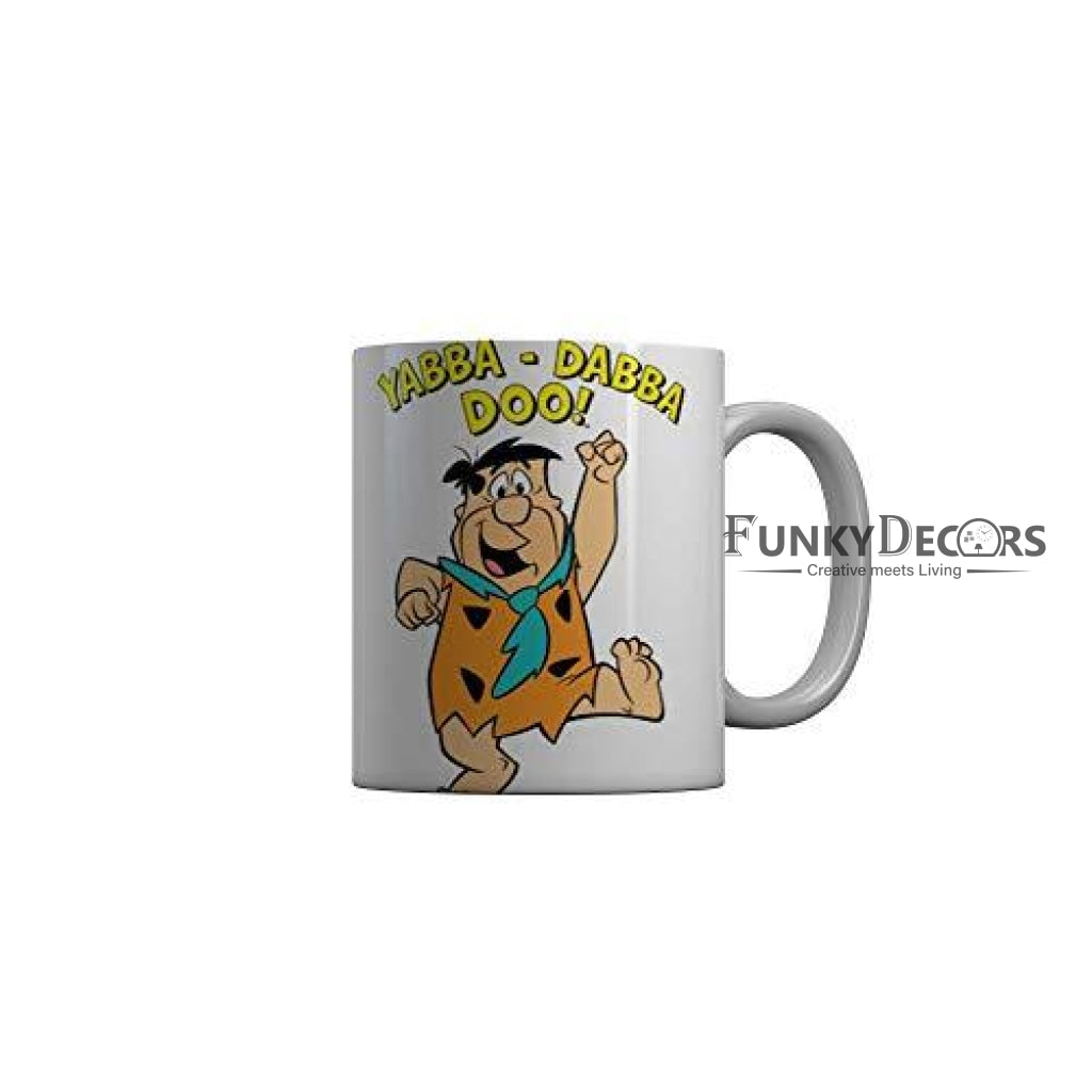 Funkydecors The Flintstones Cartoon Ceramic Mug 350 Ml Multicolor Mugs