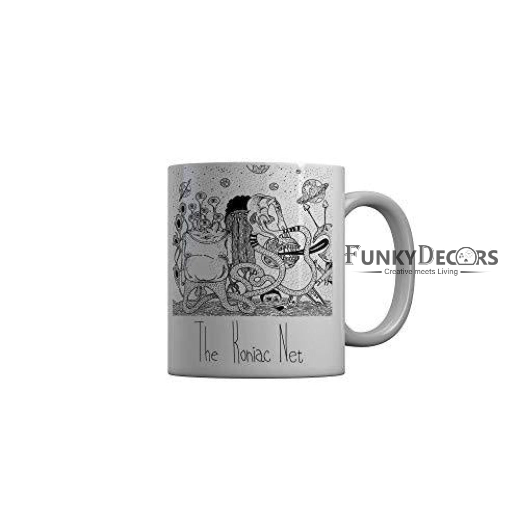 Funkydecors The Koniac Music Lover Ceramic Mug 350 Ml Multicolor Mugs
