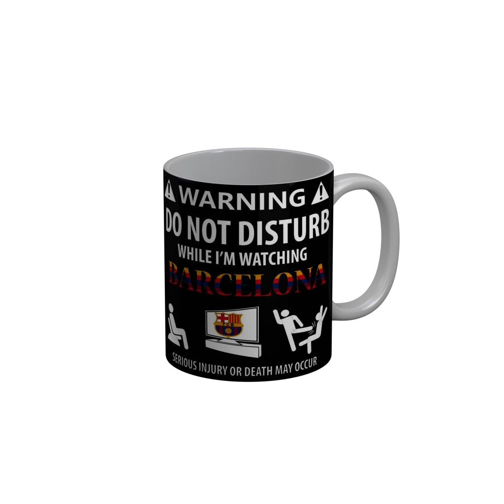 FunkyDecors Warning Do Not Disturb Black Funny Quotes Ceramic Coffee Mug, 350 ml