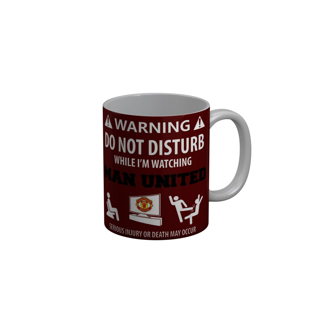 FunkyDecors Warning Do Not Disturb Red Funny Quotes Ceramic Coffee Mug, 350 ml