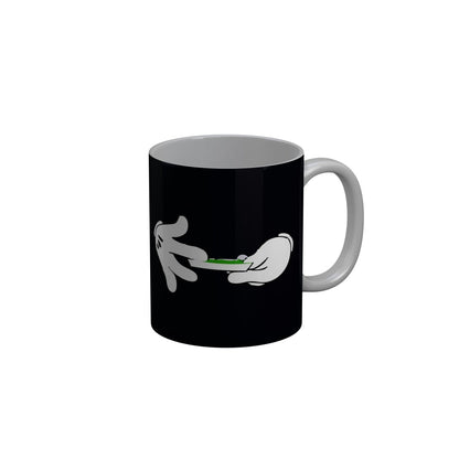 FunkyDecors Weed Black Funny Quotes Ceramic Coffee Mug, 350 ml