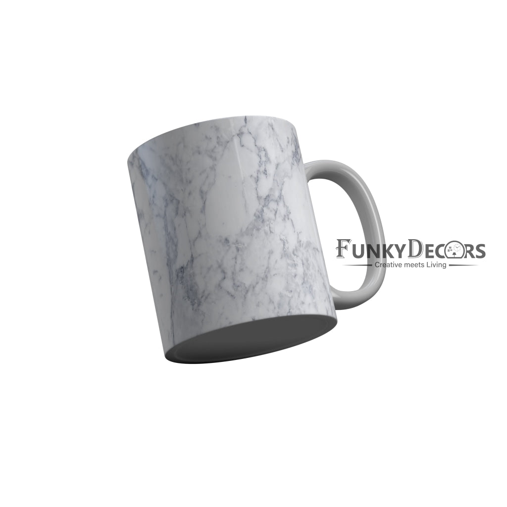 FunkyDecors White Marble Pattern Ceramic Coffee Mug
