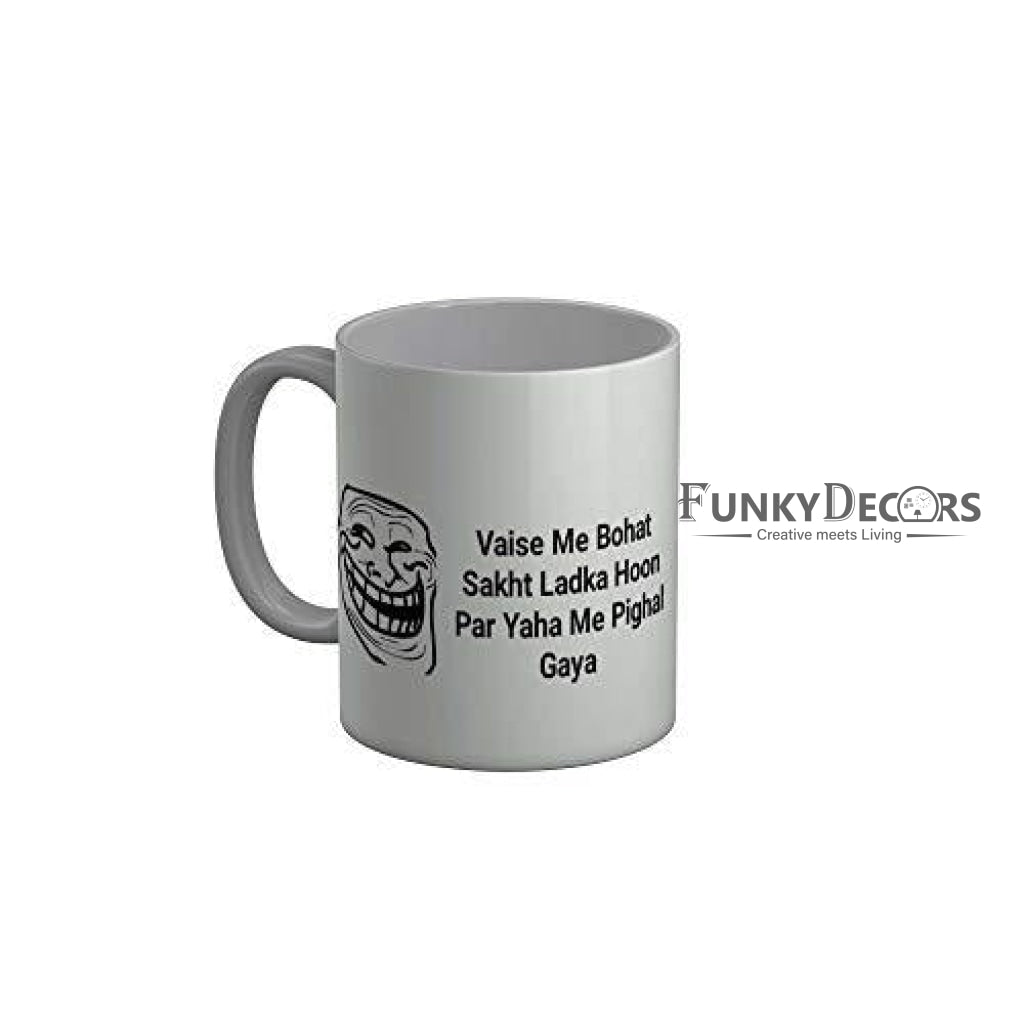 Funkydecors Zakir Khan Standup Comedy Funny Quotes Ceramic Mug 350 Ml Multicolor Mugs