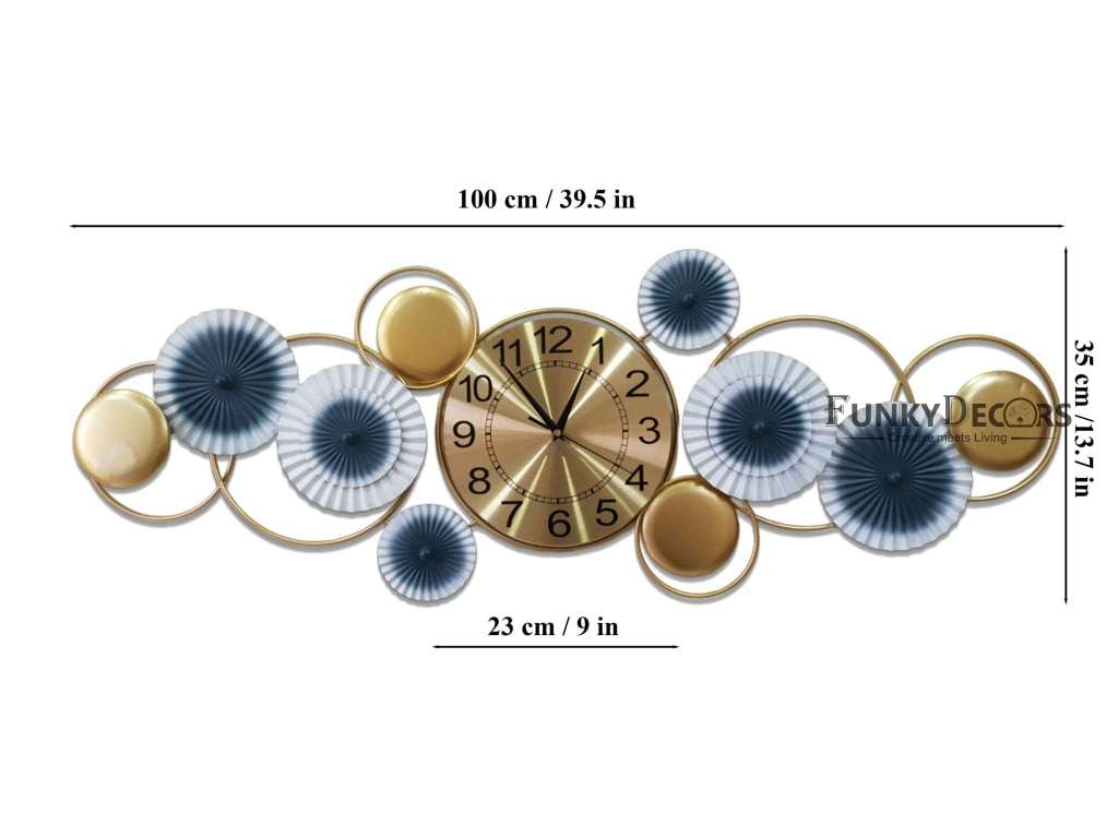 Funkytradition 3D Luxury Flower Colorful Metal Wall Clock And Art Watch Decor For Home Office Gifts