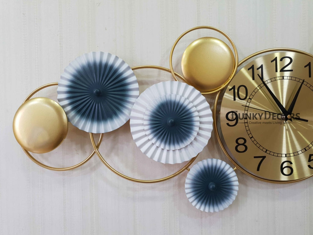 Funkytradition 3D Luxury Flower Colorful Metal Wall Clock And Art Watch Decor For Home Office Gifts