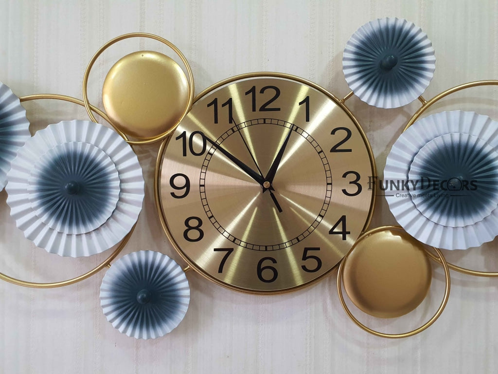 Funkytradition 3D Luxury Flower Colorful Metal Wall Clock And Art Watch Decor For Home Office Gifts