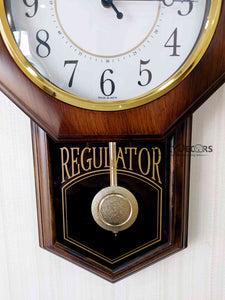 Funkytradition Decorative Retro Almirah Shape Plastic Pendulum Wall Clock For Home Office Decor And