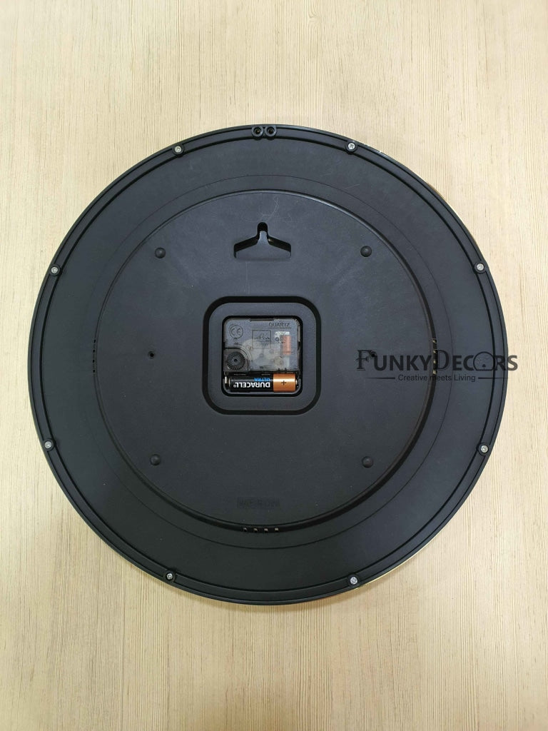 Funkytradition Golden Black Minimal Wall Clock Watch Decor For Home Office And Gifts 36 Cm Tall