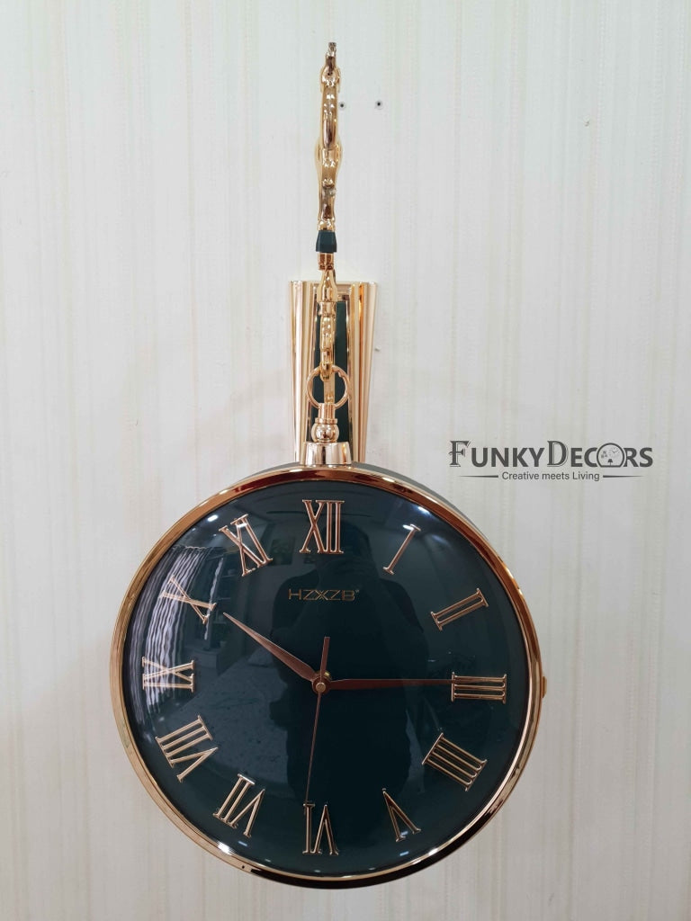 FunkyDecors Luxury Look Deer Golden Green Round Wall Hanging Double Sided 2 Faces Retro Station