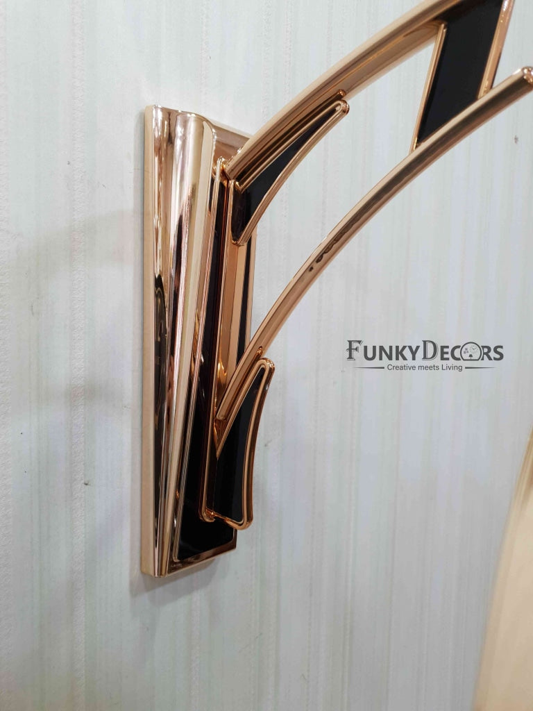 Funkytradition Reindeer Designer Antique-Look Golden Black Round Wall Hanging Double Sided 2 Faces