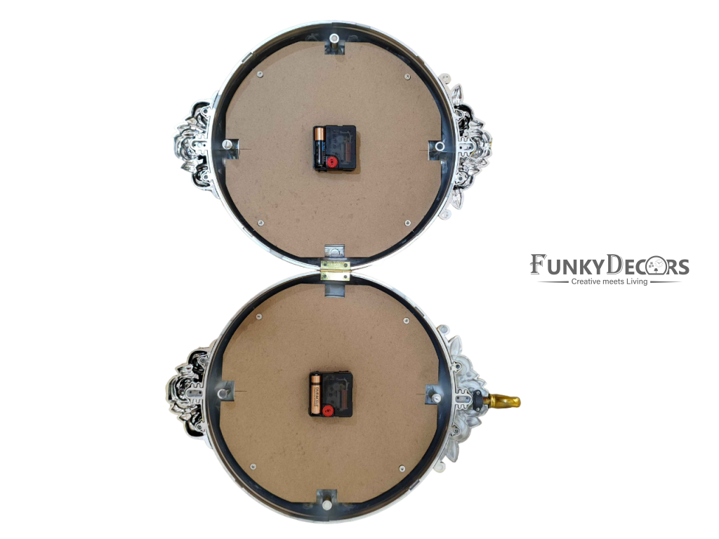 FunkyDecors Royal Antique-Look Golden Round Wall Hanging Double Sided Two Faces Retro Station