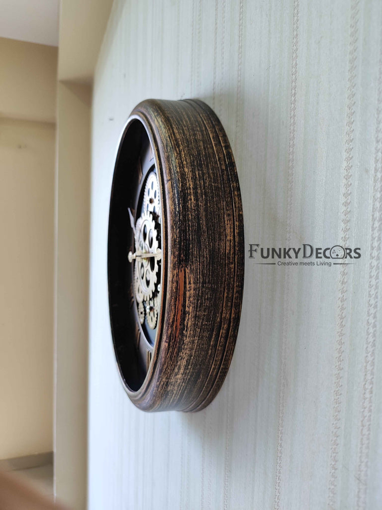 Funkytradition The Timeless Wheel Of Age Moving Gear Wall Clock Chronograph Working Watch 42 Cm Tall