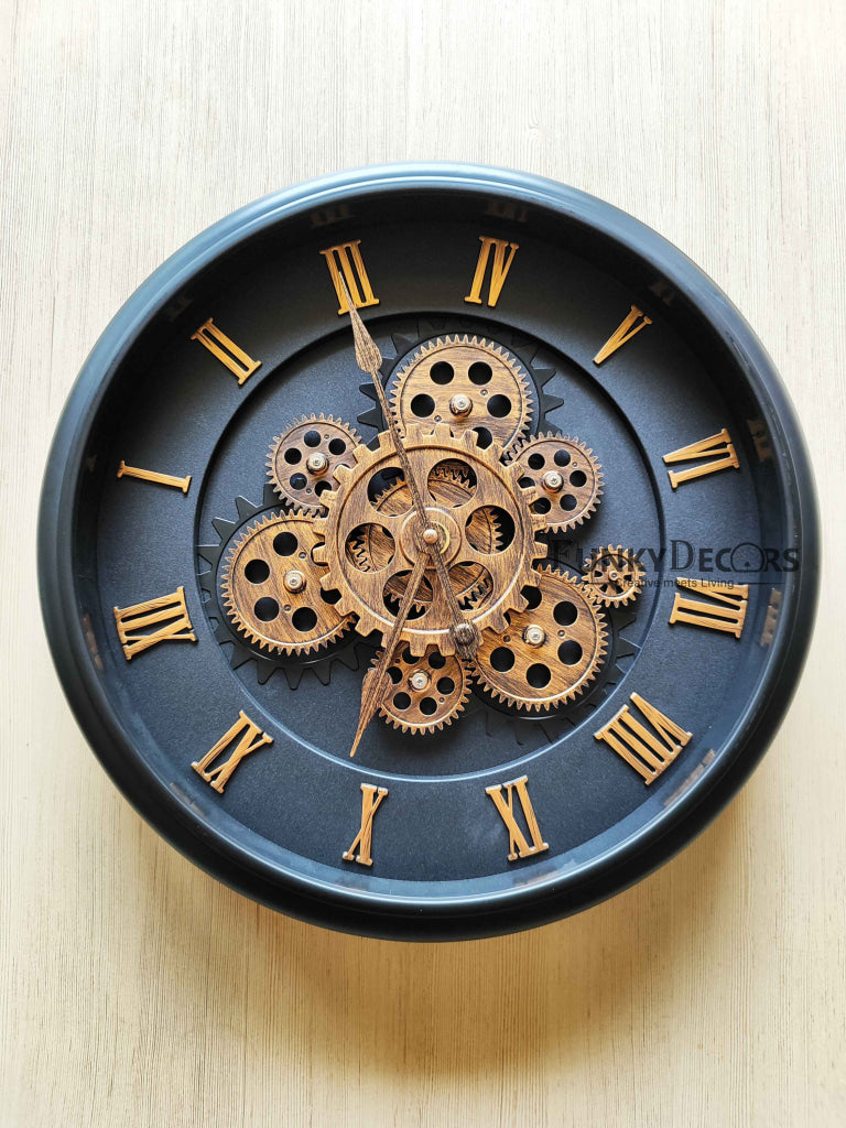 Funkytradition The Timeless Wheel Of Age Moving Gear Wall Clock Chronograph Working Watch 42 Cm Tall