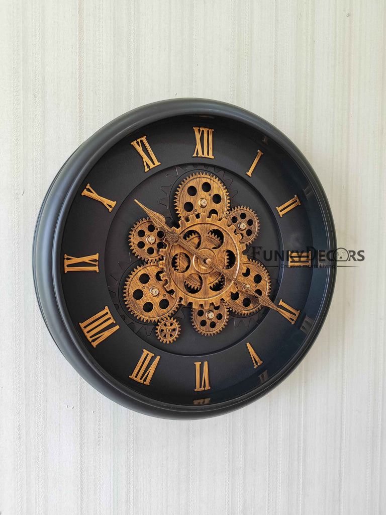 Funkytradition The Timeless Wheel Of Age Moving Gear Wall Clock Chronograph Working Watch 42 Cm Tall