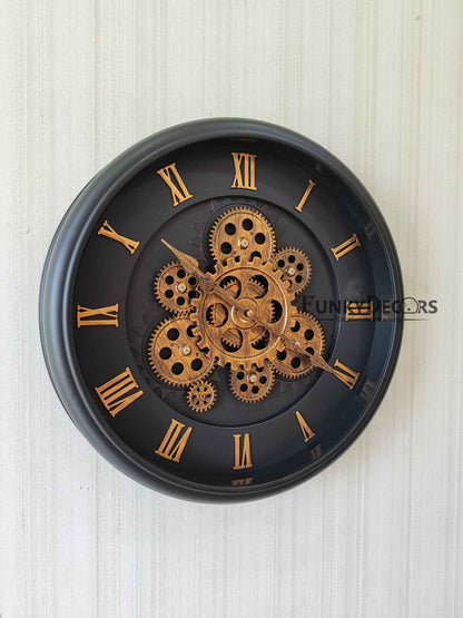 Funkytradition The Timeless Wheel Of Age Moving Gear Wall Clock Chronograph Working Watch 42 Cm Tall