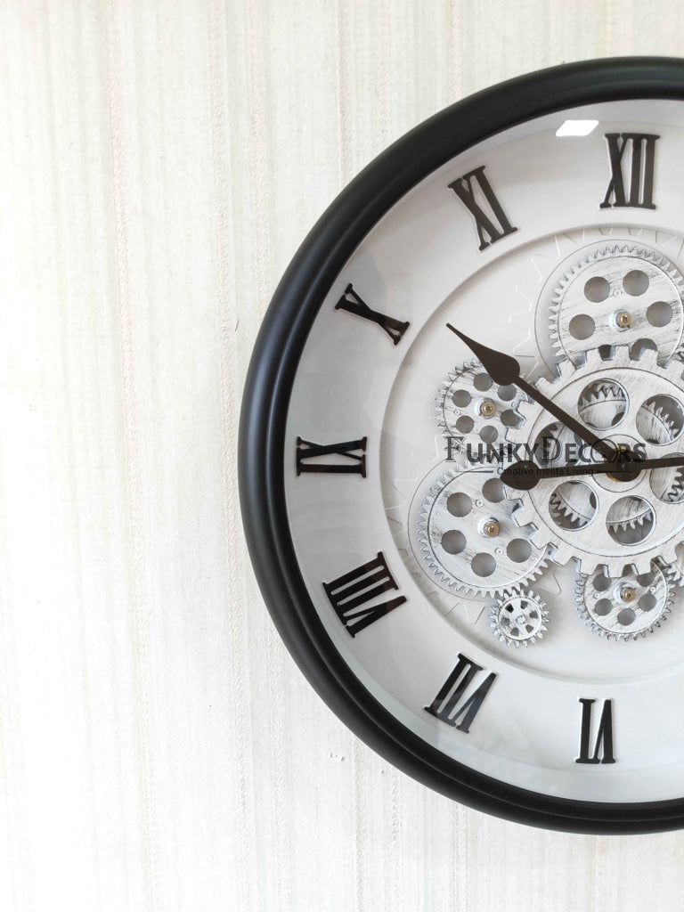 FunkyDecors The Timeless Wheel Of Age Moving Gear Wall Clock Chronograph Working Watch 42 Cm Tall