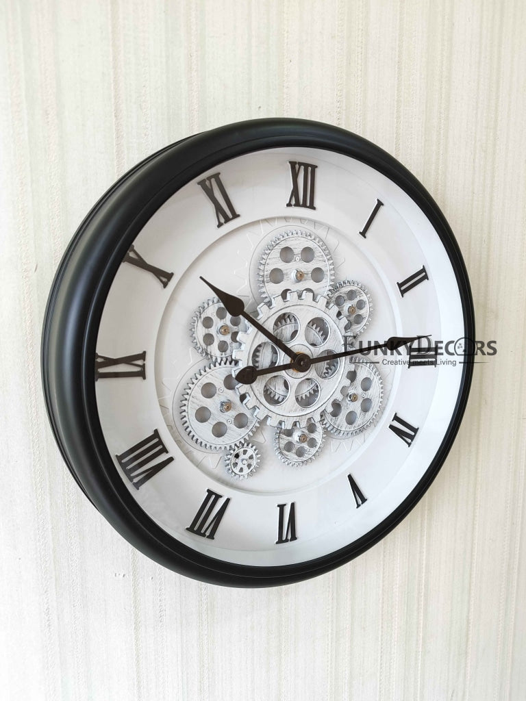 FunkyDecors The Timeless Wheel Of Age Moving Gear Wall Clock Chronograph Working Watch 42 Cm Tall