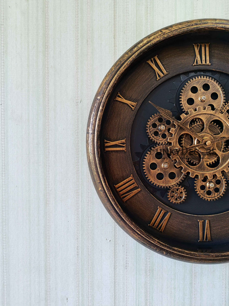 Funkytradition The Timeless Wheel Of Age Moving Gear Wall Clock Chronograph Working Watch 42 Cm Tall