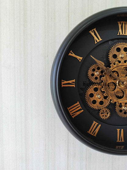 Funkytradition The Timeless Wheel Of Age Moving Gear Wall Clock Chronograph Working Watch 42 Cm Tall