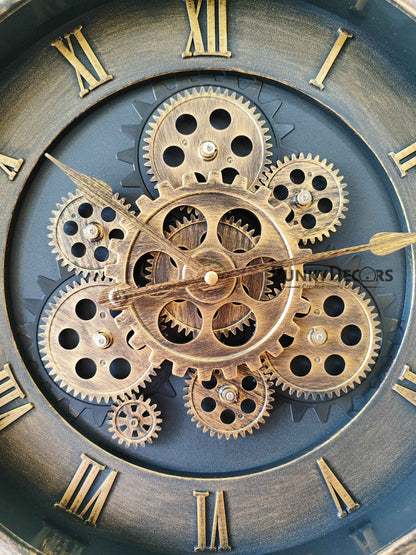 Funkytradition The Timeless Wheel Of Age Moving Gear Wall Clock Chronograph Working Watch 42 Cm Tall