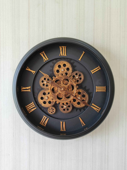 Funkytradition The Timeless Wheel Of Age Moving Gear Wall Clock Chronograph Working Watch 42 Cm Tall