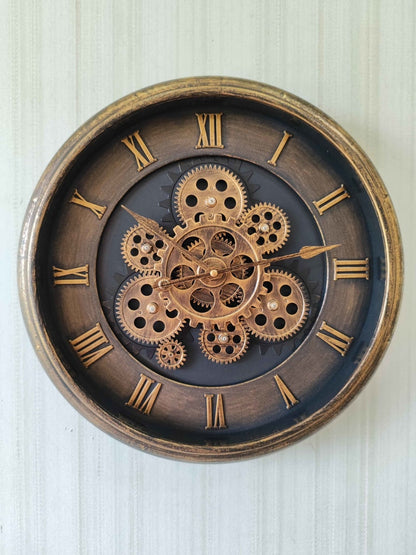 Funkytradition The Timeless Wheel Of Age Moving Gear Wall Clock Chronograph Working Watch 42 Cm Tall