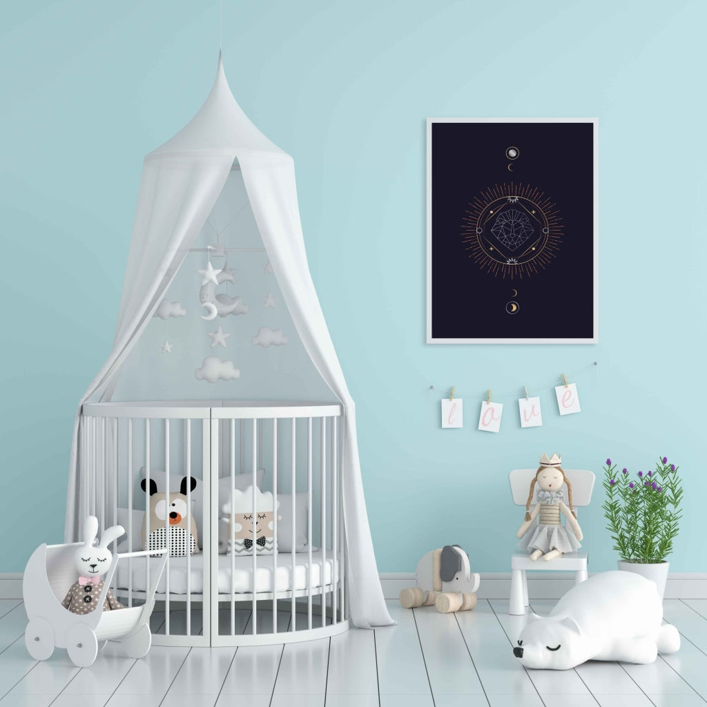Geometric Astrological Art Frame For Wall Decor- Funkydecors Xs / White Posters Prints & Visual