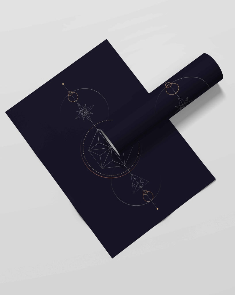 Geometric Astrological Symbols Art Frame For Wall Decor- Funkydecors Xs / Roll Posters Prints &