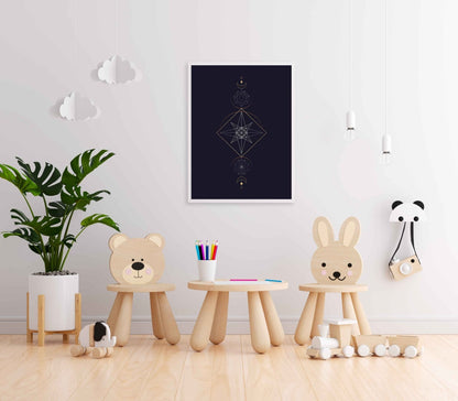 Geometric Astrological Symbols Art Frame For Wall Decor- Funkydecors Xs / White Posters Prints &