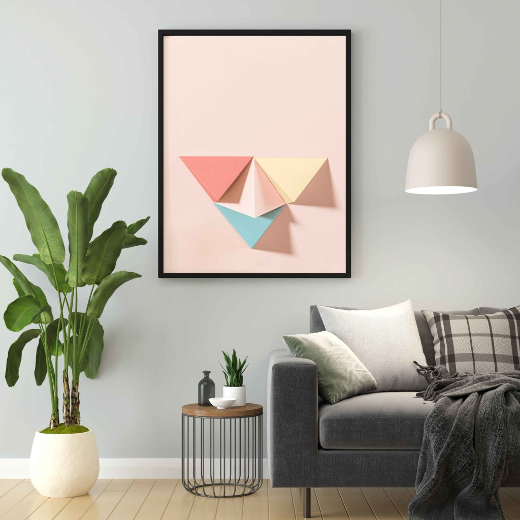 Geometric Conical Paper Art Frame For Wall Decor- Funkydecors Xs / Black Posters Prints & Visual