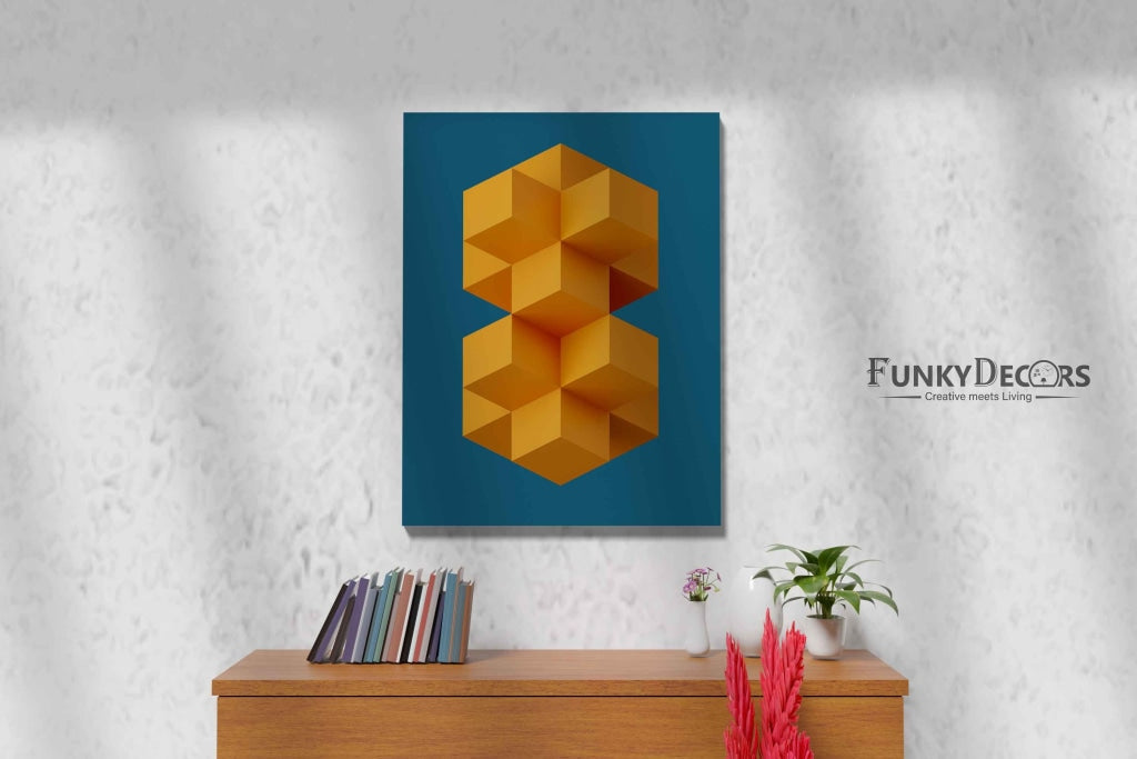 Geometric Cubic Shape Art Frame For Wall Decor- Funkydecors Posters Prints & Visual Artwork