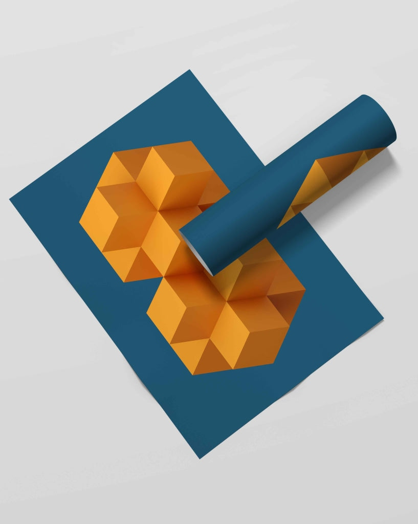 Geometric Cubic Shape Art Frame For Wall Decor- Funkydecors Xs / Roll Posters Prints & Visual