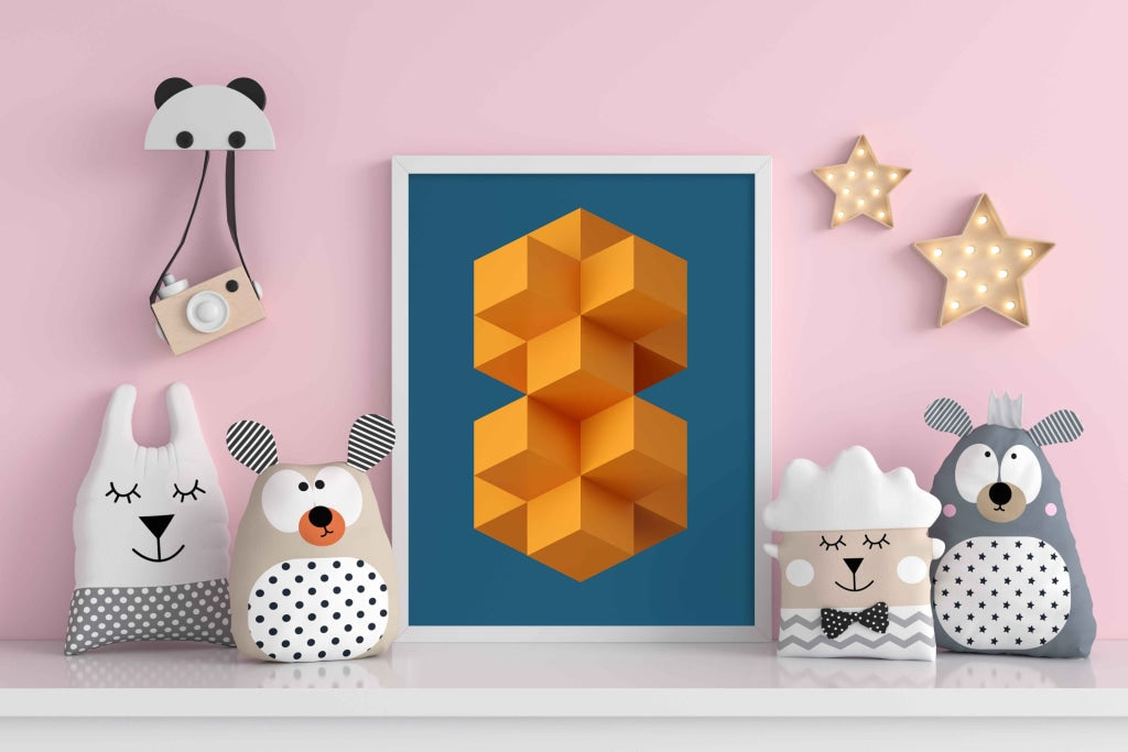 Geometric Cubic Shape Art Frame For Wall Decor- Funkydecors Xs / White Posters Prints & Visual