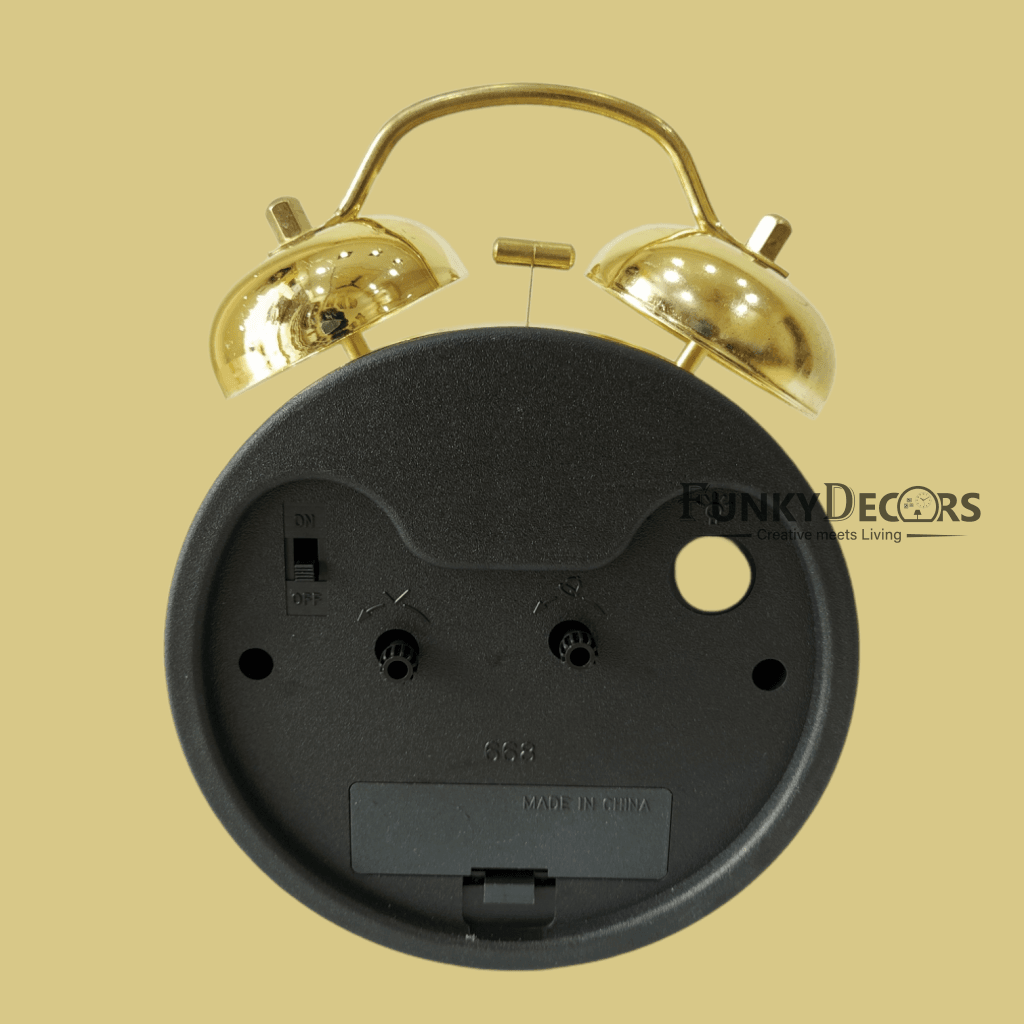 Golden Royal Retro Style Alarm Kids Room Table Clock-Funkydecors Clocks