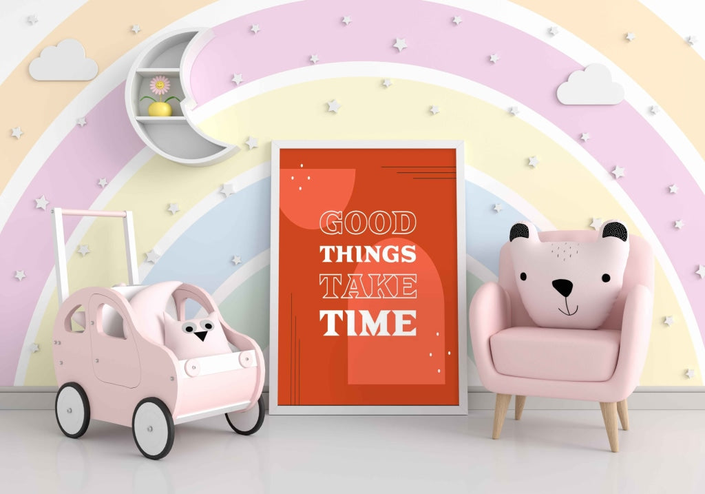 Good Things Take Time - Inspirational Quotes Art Frame For Wall Decor- Funkydecors Xs / White
